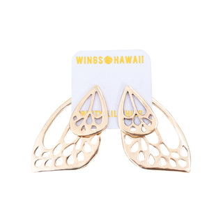 wings hawaii butterfly bling wing ear jackets stud earrings 14 karat gold sterling silver