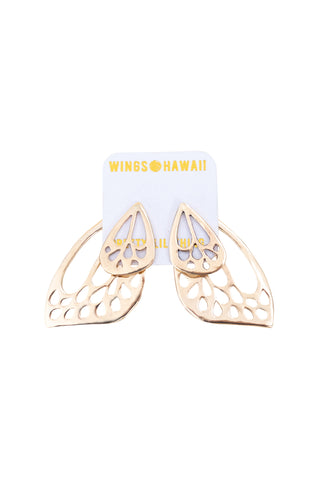wings hawaii butterfly bling wing ear jackets stud earrings 14 karat gold sterling silver