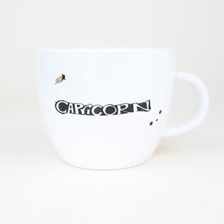 capricorn mermaid zodiac ceramic mug black and white wings hawaii