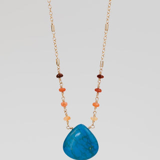 Good Karma Necklace - Ceruleite and Fire Opal
