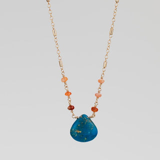 Good Karma Necklace - Ceruleite and Fire Opal