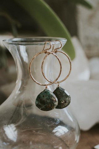 Full Circle Earrings - Chrysocolla