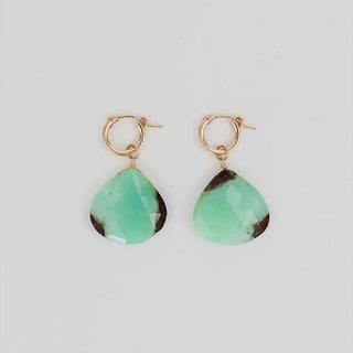 Clasping Hoop Earrings - Chrysoprase