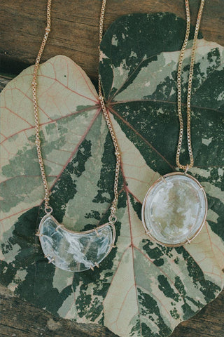 Crescent Moon Necklace - Quartz