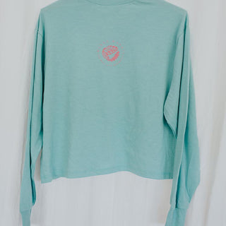 Sun Longsleeve Crop Tee - Aqua