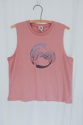 Pisces Mermaid Muscle Crop Tank - Whiskey Rose