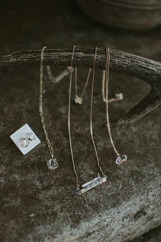 Double Band XL Quartz Crystal Necklace
