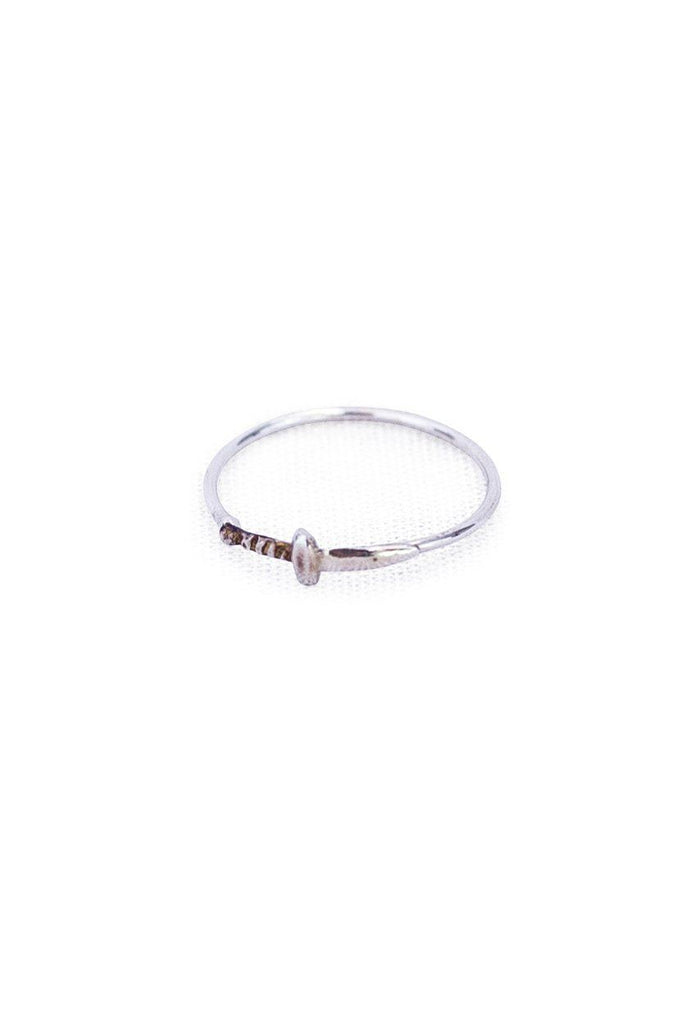 wings hawaii sterling silver dagger ring with patina simple stacking jewelry