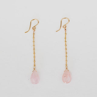 Drop Chain Earrings - Morganite
