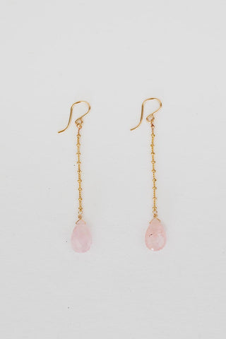 Drop Chain Earrings - Morganite