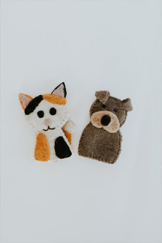 Finger Puppet Pair - Cat and Dog