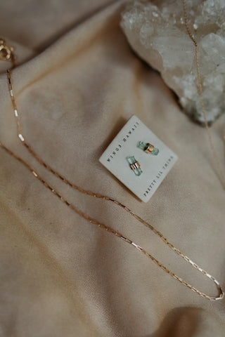 Emerald Studs - 14k