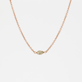 Raw Diamond Solitaire Necklace - 14k