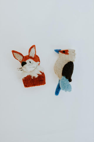 Finger Puppet Pair - Fox and Bird