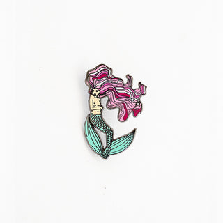 Enameled Pin - Floating Mermaid
