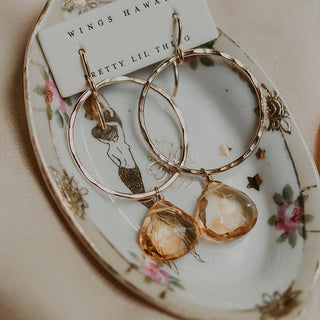 Full Circle Earrings - Citrine