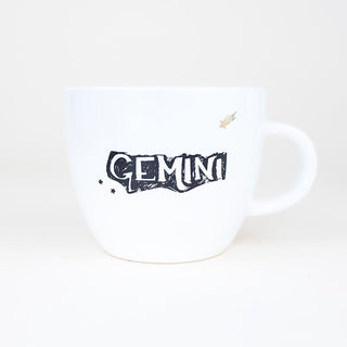 gemini mermaid zodiac ceramic mug black and white wings hawaii