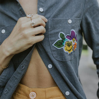 Linen Jacket with Hand made Collage