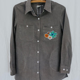 Linen Jacket with Hand made Collage