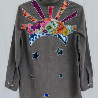 Linen Jacket with Hand made Collage