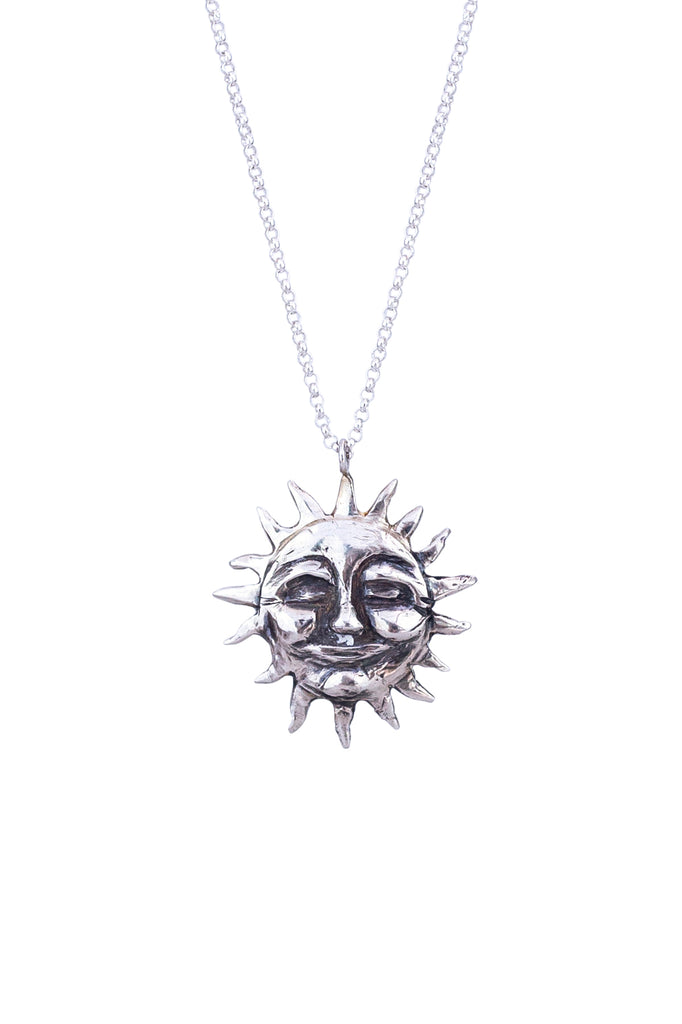 wings hawaii necklace with casted smiling sterling silver sun on sterling silver chain