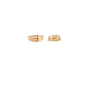 gold filled wrapped imperial topaz stud earrings women's magical crystal jewelry hand made haiku maui wings hawaii