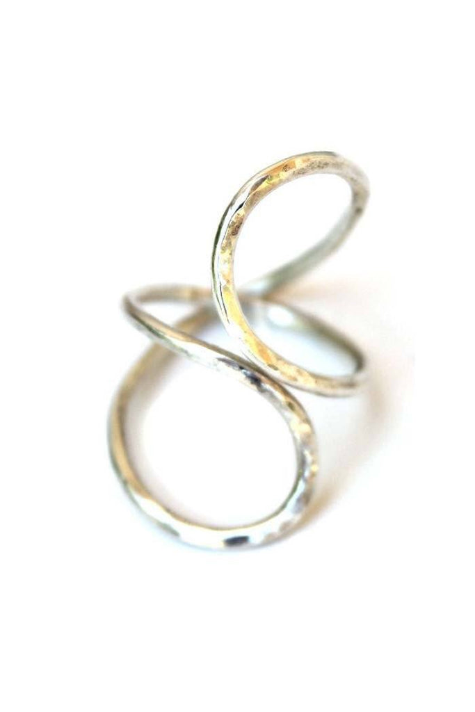 wings hawaii sterling silver ring infinity ring wrapped wrap shape gold handmade around unique hammered twist braid tangle contort circle forever
