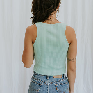 Bridget Cropped Tank - Mint