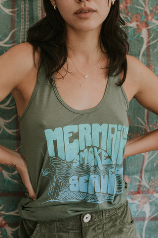 Slinky Jersey Tank - Mermaids Smoke Seaweed