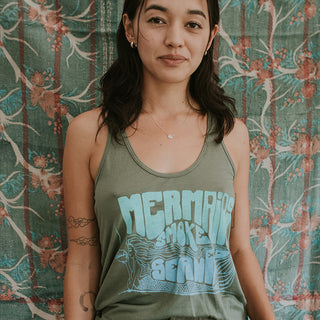 Slinky Jersey Tank - Mermaids Smoke Seaweed