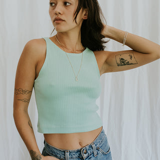 Bridget Cropped Tank - Mint