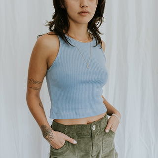 Bridget Cropped Tank - Sky