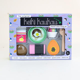 keiki kaukau the original children's toys play set tropical food and snacks musubi loco moco malasada papaya poke bowl guava juice shave ice