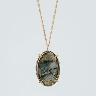 Prong Set Necklace - Labradorite
