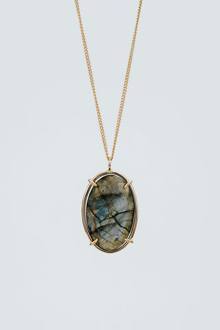 Prong Set Necklace - Labradorite