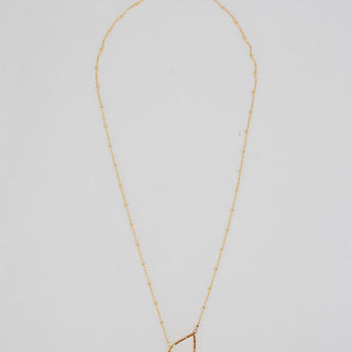Gold Filled yellow gold green peridot stone lariat necklace