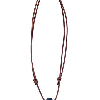 Leather Necklace - Lapis
