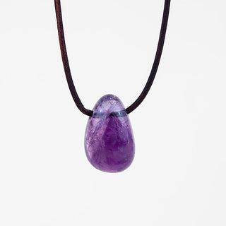 Leather Necklace - Amethyst