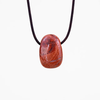 Leather Necklace - Red Jasper
