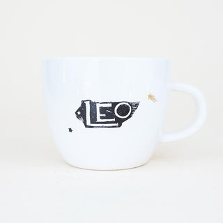 leo mermaid zodiac ceramic mug black and white wings hawaii