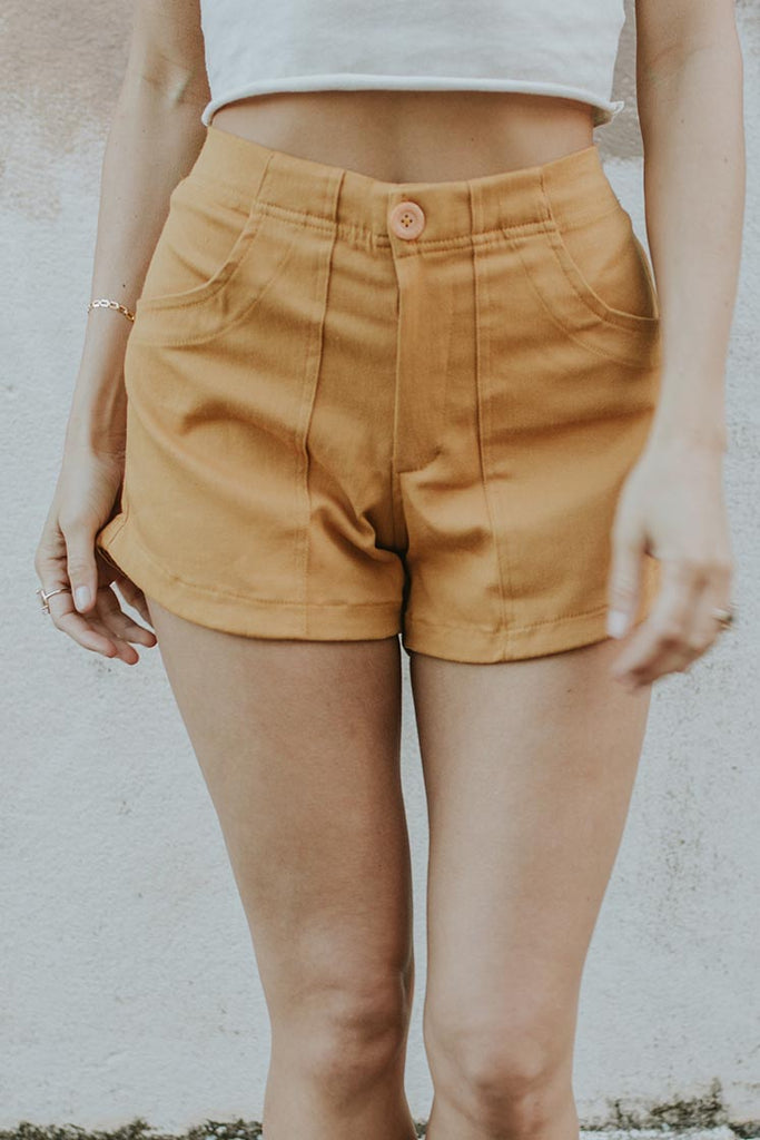 Retro Pocket Shorts - Marigold Twill
