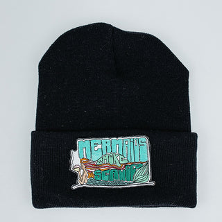 Folded Knit Beanie - Black
