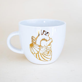 Ocean Heart Mug - Gold