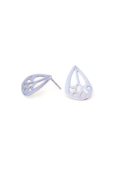 wings hawaii hand made butterfly wing small stud earrings sterling silver 14 karat yellow gold 
