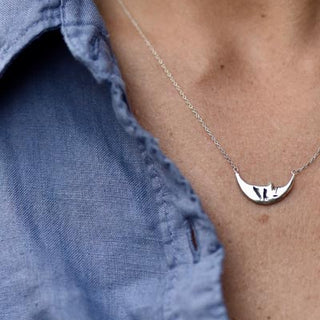 sterling silver half moon on a silver chain