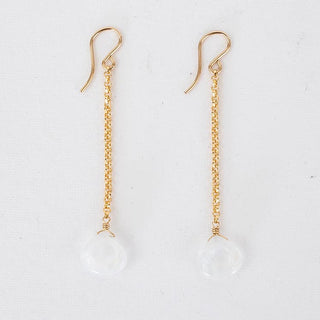 Drop Chain Earrings - Moonstone