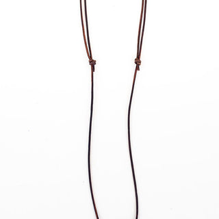 Leather Necklace - Moss Agate