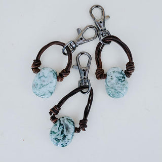 Moss Agate Crystal Keychain