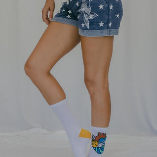 Ocean Heart Socks