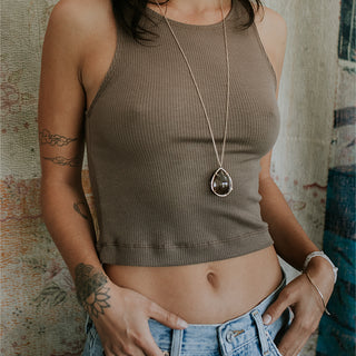 Bridget Cropped Tank - Walnut